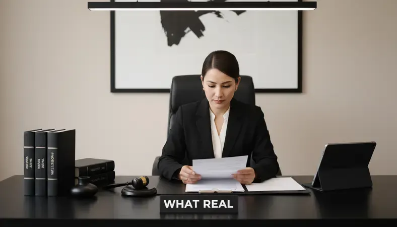 Professional Nepali lawyer reviewing property documents in a modern office setting