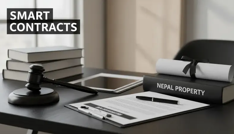 Professional legal consultation meeting with property documents and Nepal legal codes on a modern office desk