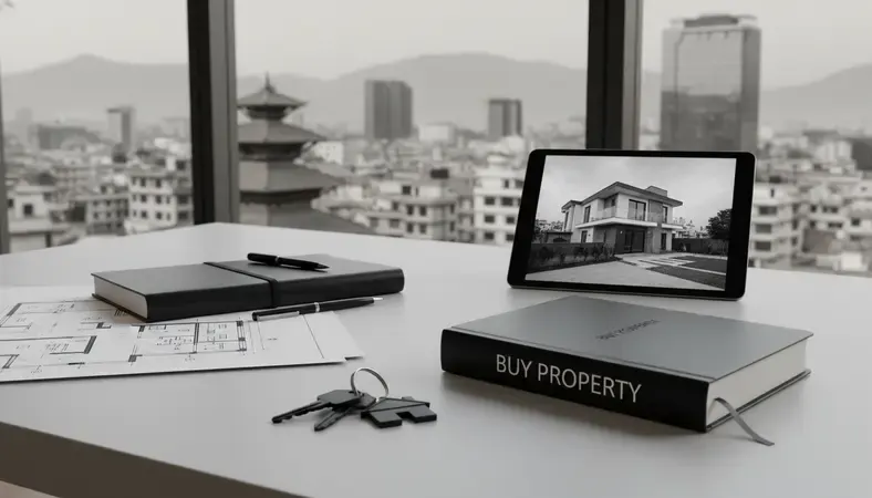 Modern Nepalese cityscape with traditional and contemporary buildings showcasing real estate opportunities